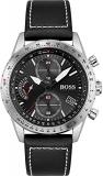 BOSS Chronograph Quartz Watch for Men with Black Leather Strap - 1513853