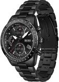 BOSS Chronograph Quartz Watch for Men with Black Stainless Steel Bracelet - 1513854