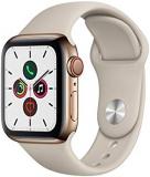 Apple Watch Series 5 (GPS + Cellular, 40mm) - Gold Stainless Steel Case with Stone Sport Band