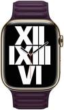 Apple Watch Leather Link (45mm) - Dark Cherry - S/M