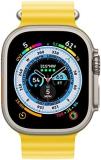 Apple Watch Ultra (GPS + Cellular, 49mm) Titanium Case with Yellow Ocean Band - One Size(Renewed)