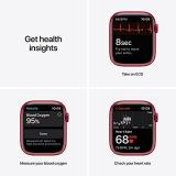 Apple Watch Series 7 (GPS + Cellular, 45mm) Smart watch - (PRODUCT) RED Aluminium Case with (PRODUCT) RED Sport Band - Regular. Fitness Tracker, Blood Oxygen & ECG Apps, Water Resistant