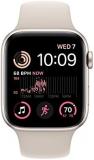Apple Watch SE (2nd generation) (GPS + Cellular, 44mm) Smart watch - Starlight Aluminium Case with Starlight Sport Band - Regular. Fitness & Sleep Tracker, Crash Detection, Water Resistant