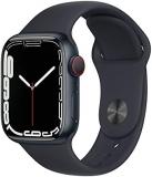 Apple Watch Series 7 (GPS + Cellular, 41mm) Smart watch - Midnight Aluminium Case with Midnight Sport Band - Regular. Fitness Tracker, Blood Oxygen & ECG Apps, Always-On Retina Display,Water Resistant