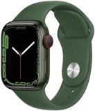 Apple Watch Series 7 (GPS + Cellular, 41mm) - Green Aluminium Case with Clover Sport Band - Regular (Renewed)