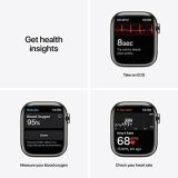 Apple Watch Series 7 (GPS + Cellular, 41mm) Smart watch - Graphite Stainless Steel Case with Abyss Blue Sport Band - Regular. Fitness Tracker, Blood Oxygen & ECG Apps, Water Resistant