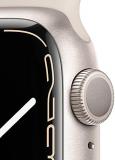 Apple Watch Series 7 (GPS, 41mm) Smart watch - Starlight Aluminium Case with Starlight Sport Band - Regular. Fitness Tracker, Blood Oxygen & ECG Apps, Always-On Retina Display, Water Resistant