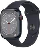 Apple Watch Series 8 (GPS + Cellular, 45mm) Midnight Aluminum Case with Midnight Sport Band (Renewed)