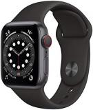 Apple Watch Series 6 GPS + Cellular, 40mm Space Gray Aluminium Case with Black S...