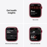 Apple Watch Series 7 (GPS, 45mm) Smart watch - (PRODUCT)RED Aluminium Case with (PRODUCT)RED Sport Band - Regular. Fitness Tracker, Blood Oxygen & ECG Apps, Always-On Retina Display, Water Resistant