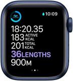 Apple Watch Series 6 GPS + Cellular, 40mm Blue Aluminium Case with Deep Navy Sport Band - Regular