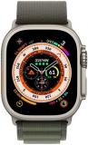 Apple Watch Ultra (GPS + Cellular, 49mm) Titanium Case with Green Alpine Loop - Large(Renewed)