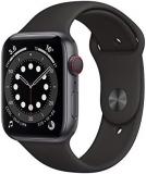 Apple Watch Series 6 GPS + Cellular, 44mm Space Grey Aluminium Case with Black S...
