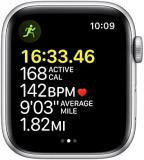 Apple Watch SE (1st generation) (GPS + Cellular, 44mm) Smart watch - Silver Aluminium Case with Abyss Blue Sport Band - Regular. Fitness & Activity Tracker, Heart Rate Monitor, Water Resistant