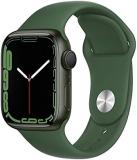 Apple Watch Series 7 (GPS, 41mm) Smart watch - Green Aluminium Case with Clover Sport Band - Regular. Fitness Tracker, Blood Oxygen & ECG Apps, Always-On Retina Display, Water Resistant