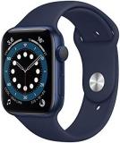 Apple Watch Series 6 GPS, 44mm Blue Aluminium Case with Deep Navy Sport Band - R...