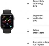 Apple Watch Series 4 (GPS, 44mm) - Space Gray Aluminum with Black Sport Band (Renewed)