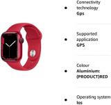 Apple Watch Series 7 (GPS, 41mm) - Red Aluminium Case with Red Sport Band (Renewed)