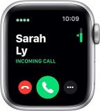 Apple Watch Series 5 (GPS + Cellular, 40mm) - Silver Aluminium Case with White Sport Band (Renewed)