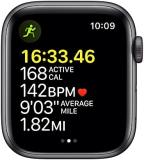 Apple Watch SE (1st generation) (GPS + Cellular, 44mm) Smart watch - Space Grey Aluminium Case with Tornado/Grey Sport Loop. Fitness & Activity Tracker, Heart Rate Monitor, Water Resistant
