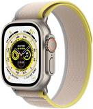 Apple Watch Ultra (GPS + Cellular, 49mm) Smart watch - Titanium Case with Yellow/Beige Trail Loop - M/L. Fitness Tracker, Precision GPS, Action Button, Extra-Long Battery Life, Brighter Retina Display