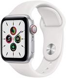 Apple Watch SE GPS + Cellular, 40mm Silver Aluminium Case with White Sport Band ...