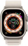 Apple Watch Ultra (GPS + Cellular, 49mm) Smart watch, Titanium Case with Starlight Alpine Loop - Medium. Fitness Tracker, Precision GPS, Action Button, Extra-Long Battery Life, Brighter Retina Display