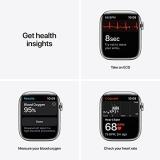 Apple Watch Series 7 (GPS + Cellular, 45mm) Smart watch - Silver Stainless Steel Case with Starlight Sport Band - Regular. Fitness Tracker, Blood Oxygen & ECG Apps, Water Resistant