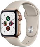 Apple Watch Series 5 (GPS + Cellular, 40mm) - Gold Stainless Steel Case with Stone Sport Band (Refurbished)