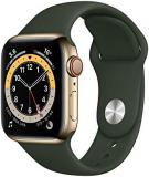 Apple Watch Series 6 GPS + Cellular, 40mm Gold Stainless Steel Case with Cyprus ...
