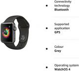 Apple Watch Series 3 (GPS, 38mm) - Space Grey Aluminium Case with Grey Sport Band (Renewed)