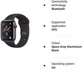 Apple Watch Series 4 44mm (GPS + Cellular) - Space Grey Aluminium Case with Black Sport Band (Renewed)