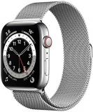 Apple Watch Series 6 GPS + Cellular, 44mm Silver Stainless Steel Case with Silve...