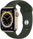 Apple Watch Series 6 GPS + Cellular, 44mm Gold Stainless Steel Case with Cyprus ...
