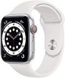 Apple Watch Series 6 44mm (GPS + Cellular) - Silver Aluminium Case with White Sp...