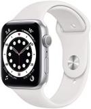 Apple A2292 Watch Series 6 44mm (GPS) - Silver Aluminium Case with White Sport B...