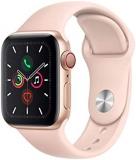 Apple Watch Series 5 44mm (GPS + Cellular) - Gold Aluminium Case with Pink Sand Sport Band (Renewed)