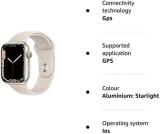 Apple Watch Series 7 (GPS, 45MM) - Starlight Aluminum Case with Starlight Sport Band (Renewed)