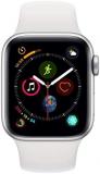 Apple Watch Series 4 (GPS, 40mm) - Silver Aluminum Case with White Sport Band (Renewed)
