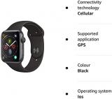 Apple Watch Series 4 44mm (GPS) - Space Grey Aluminium Case with Black Sport Band (Renewed)