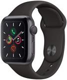 Apple Watch Series 5 (GPS, 40mm) - Space Grey Aluminium Case with Black Sport Band (Renewed)