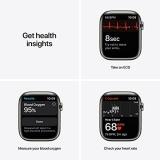 Apple Watch Series 7 (GPS + Cellular, 45mm) Smart watch - Graphite Stainless Steel Case with Abyss Blue Sport Band - Regular. Fitness Tracker, Blood Oxygen & ECG Apps, Water Resistant