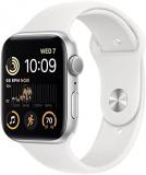 Apple Watch SE (2nd generation) (GPS, 44mm) Smart watch - Silver Aluminium Case with White Sport Band - Regular. Fitness & Sleep Tracker, Crash Detection, Heart Rate Monitor, Water Resistant