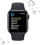 Apple Watch SE (2nd generation) (GPS + Cellular, 40mm) Smart watch - Midnight Aluminium Case with Midnight Sport Band - Regular. Fitness & Sleep Tracker, Crash Detection, Water Resistant