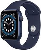 Apple Watch Series 6 44mm (GPS) - Blue Aluminium Case with Deep Navy Sport Band (Renewed)