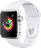 Apple Watch Series 3 (GPS, 41 mm) - Aluminium Case with Silver White Sports Strap (Renewed)