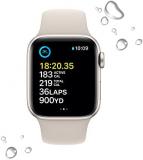Apple Watch SE (2nd generation) (GPS + Cellular, 40mm) Smart watch - Starlight Aluminium Case with Starlight Sport Band - Regular. Fitness & Sleep Tracker, Crash Detection, Water Resistant