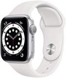 Apple Watch Series 6 40mm (GPS) - Silver Aluminium Case with White Sport Band (Renewed)