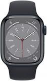 Apple Watch Series 8 (GPS 41mm) Smart watch - Midnight Aluminium Case with Midnight Sport Band - Regular. Fitness Tracker, Blood Oxygen & ECG Apps, Water Resistant