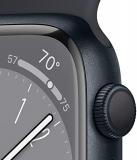 Apple Watch Series 8 (GPS 45mm) Smart watch - Midnight Aluminium Case with Midnight Sport Band - Regular. Fitness Tracker, Blood Oxygen & ECG Apps, Water Resistant
